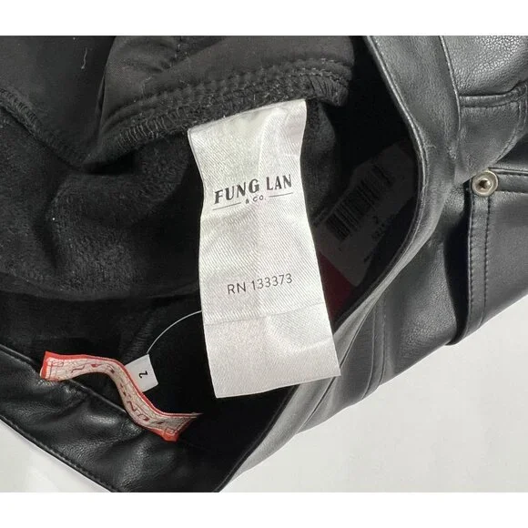Fung Lan & Co Opening Ceremony Faux Leather Pants in Black